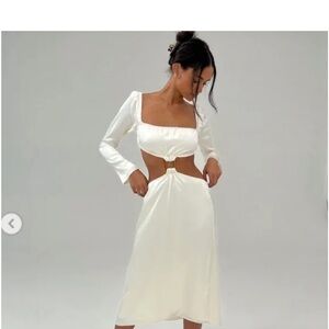 WeWoreWhat Whisper White Cut-Out Midi Dress